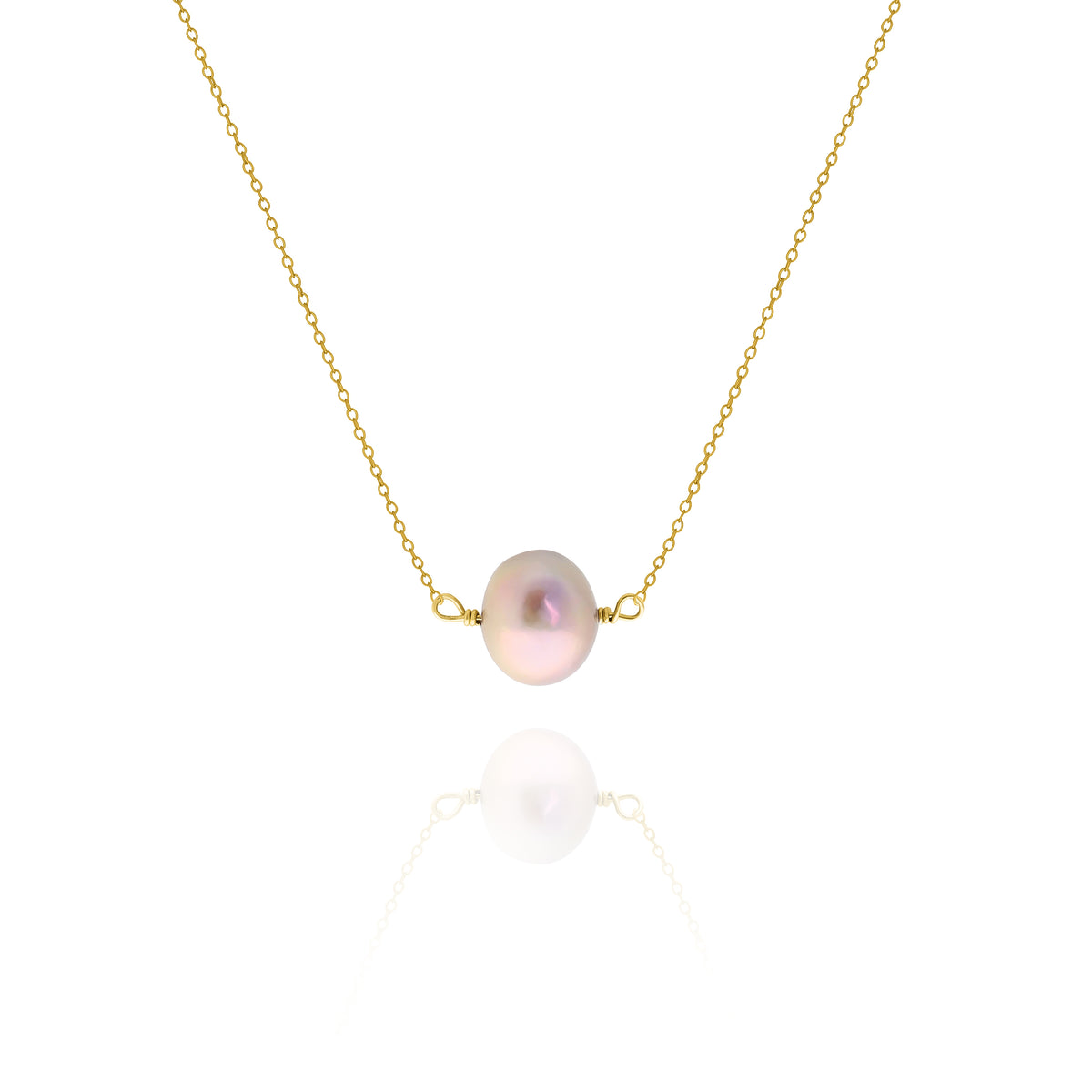 Lavender Freshwater Pearl Necklace in Sterling Silver