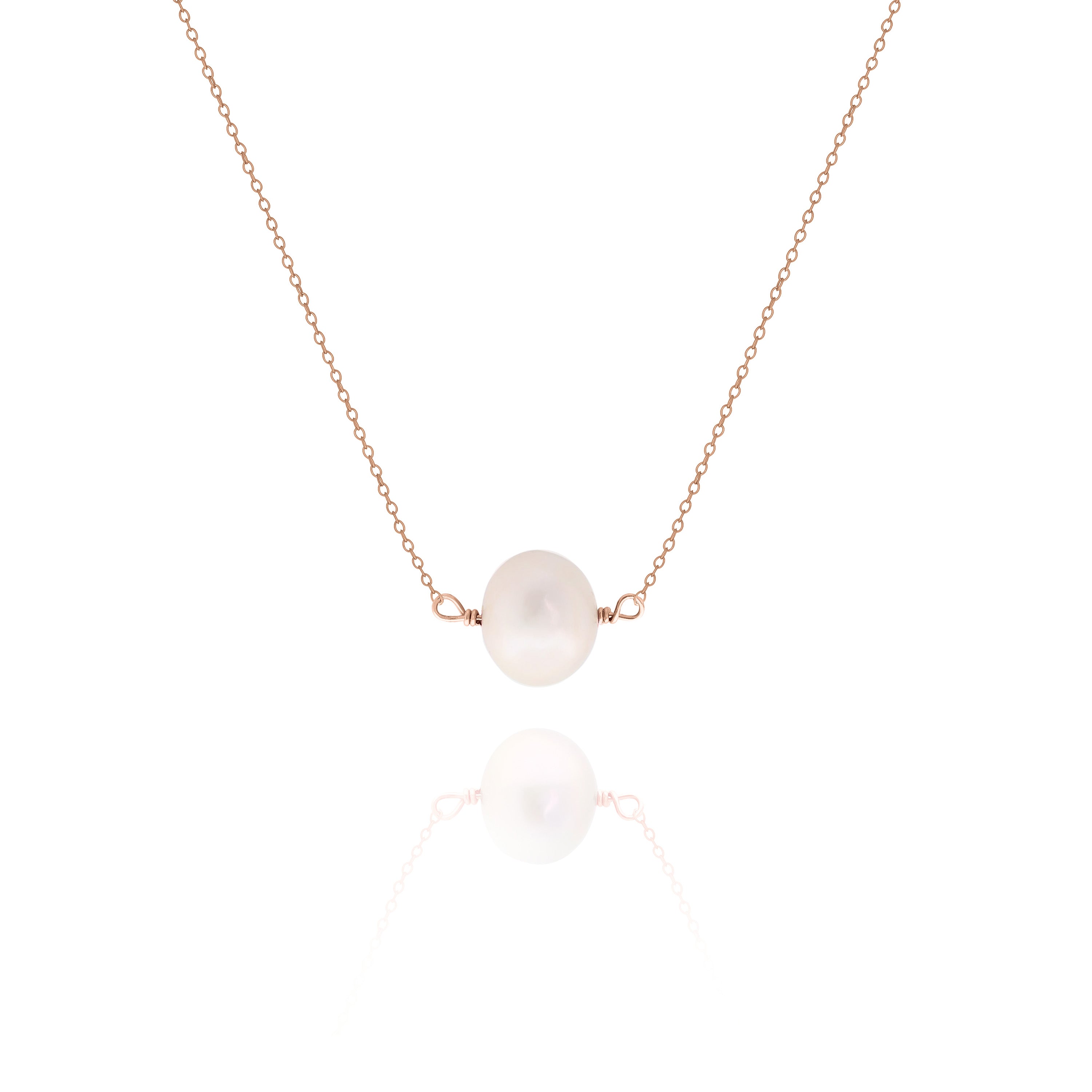 Delicate White Freshwater Pearl Necklace – Minimalist Everyday & Bridesmaid Jewelry