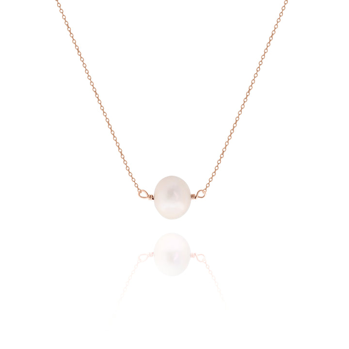 Delicate White Freshwater Pearl Necklace – Minimalist Everyday & Bridesmaid Jewelry