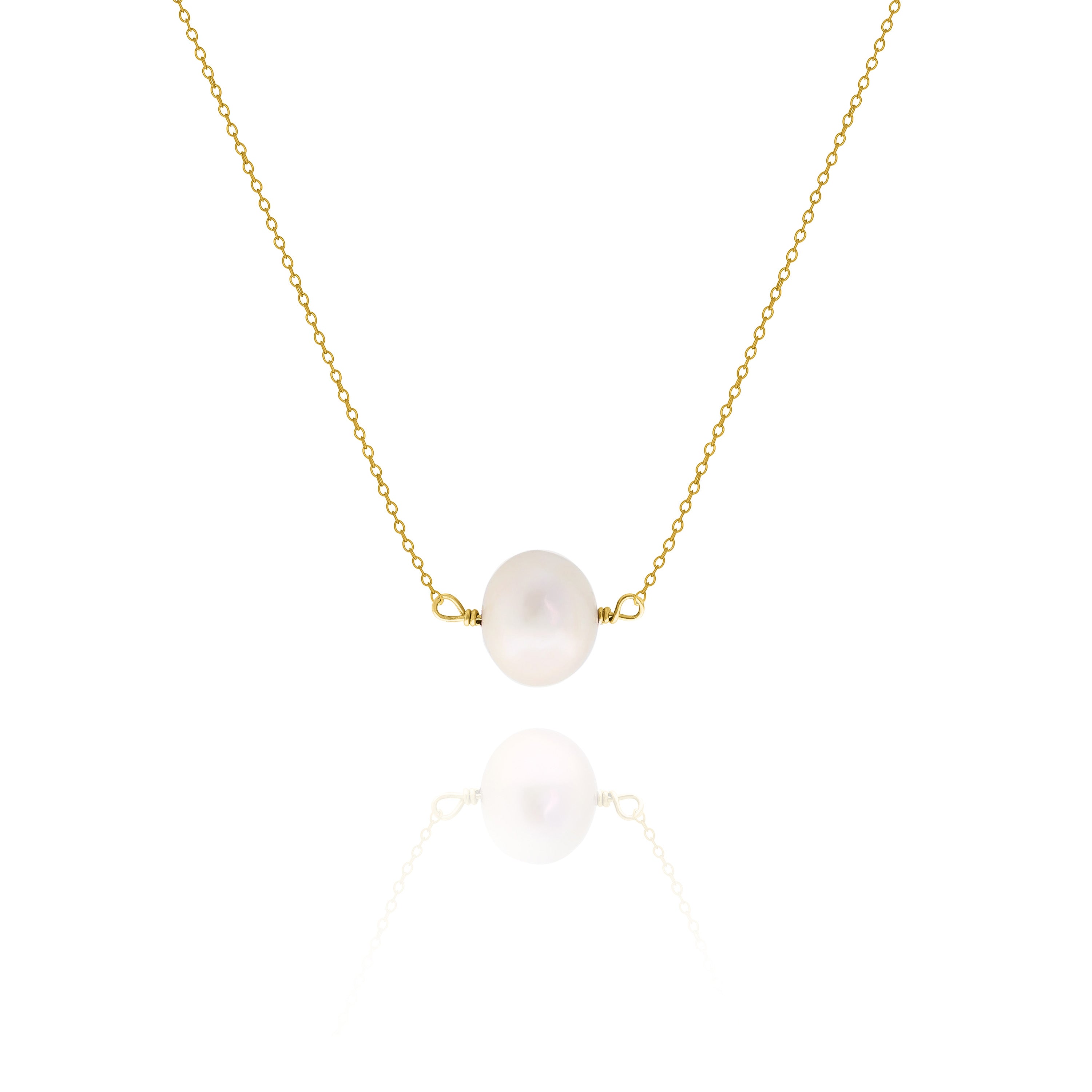 Delicate White Freshwater Pearl Necklace – Minimalist Everyday & Bridesmaid Jewelry