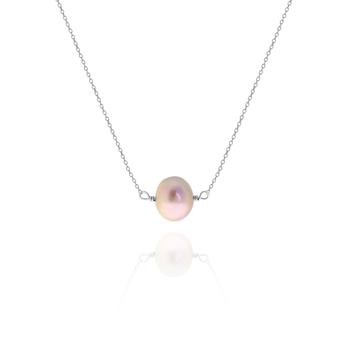 Lavender Freshwater Pearl Necklace in Sterling Silver