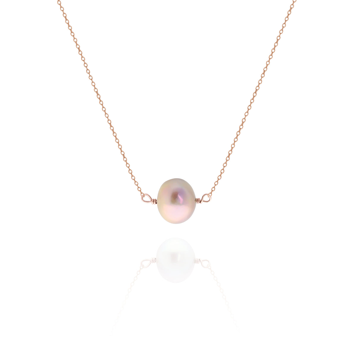 Lavender Freshwater Pearl Necklace in Sterling Silver