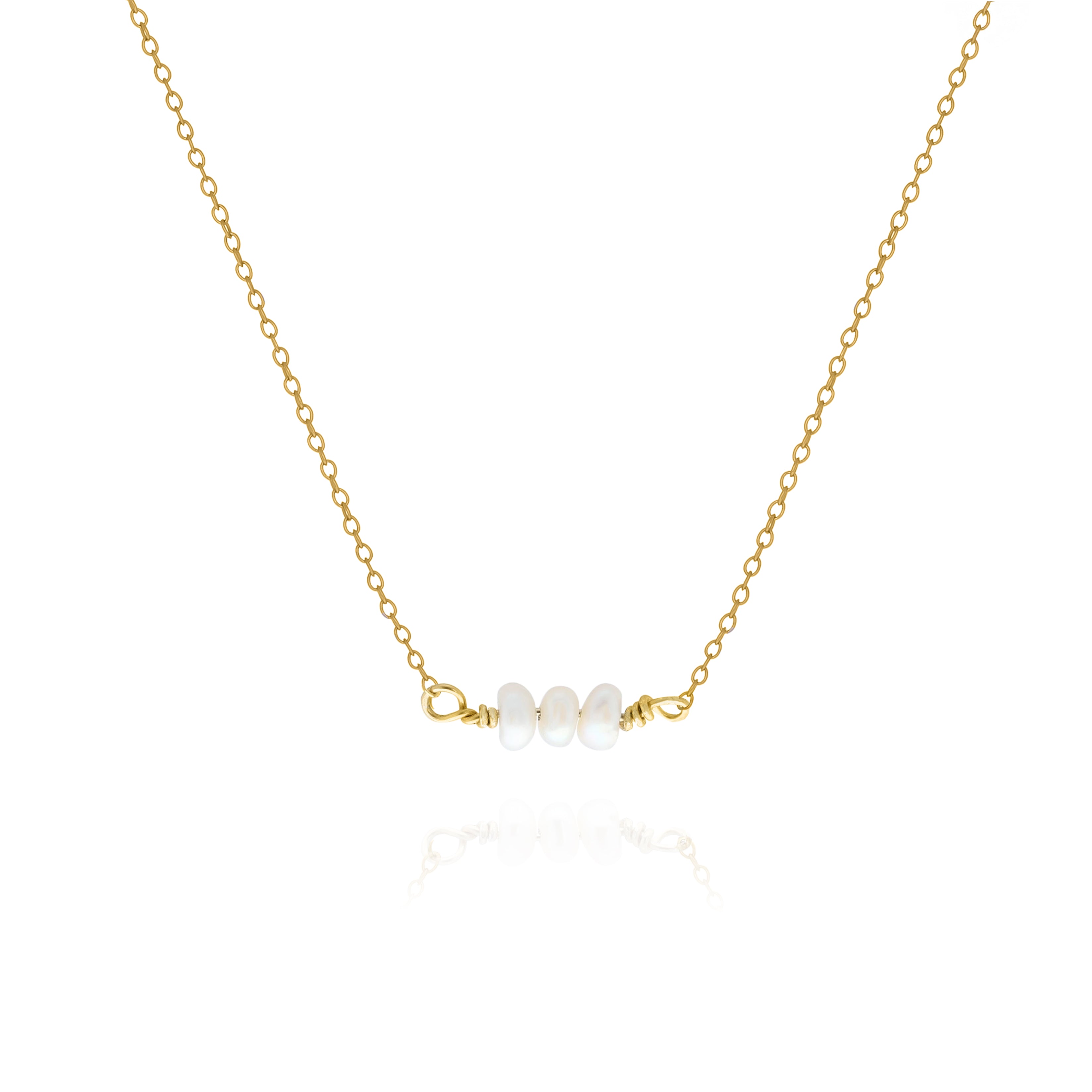 Delicate White Freshwater Pearl Necklace – Minimalist Bridal & Bridesmaid Jewelry