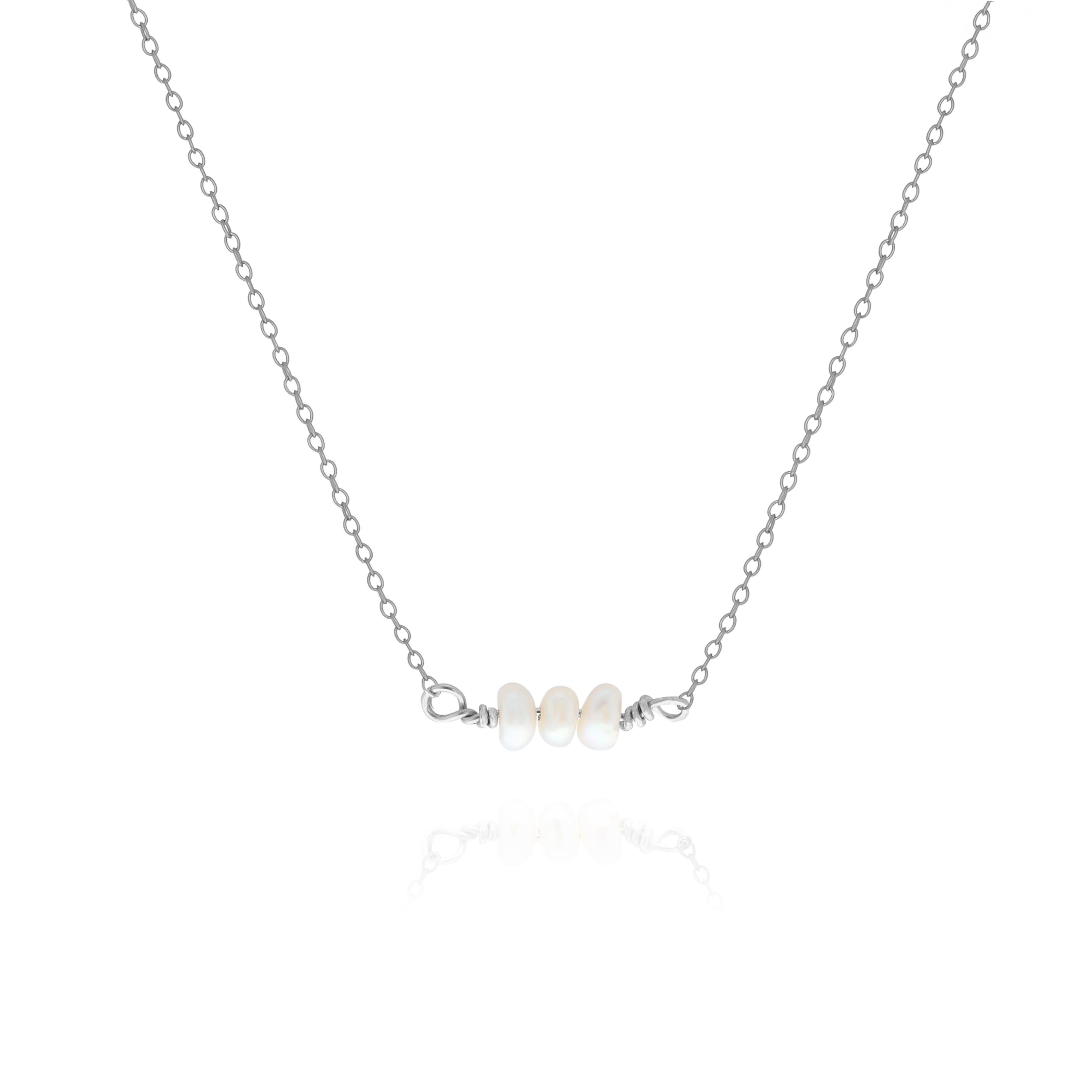 Delicate White Freshwater Pearl Necklace – Minimalist Bridal & Bridesmaid Jewelry