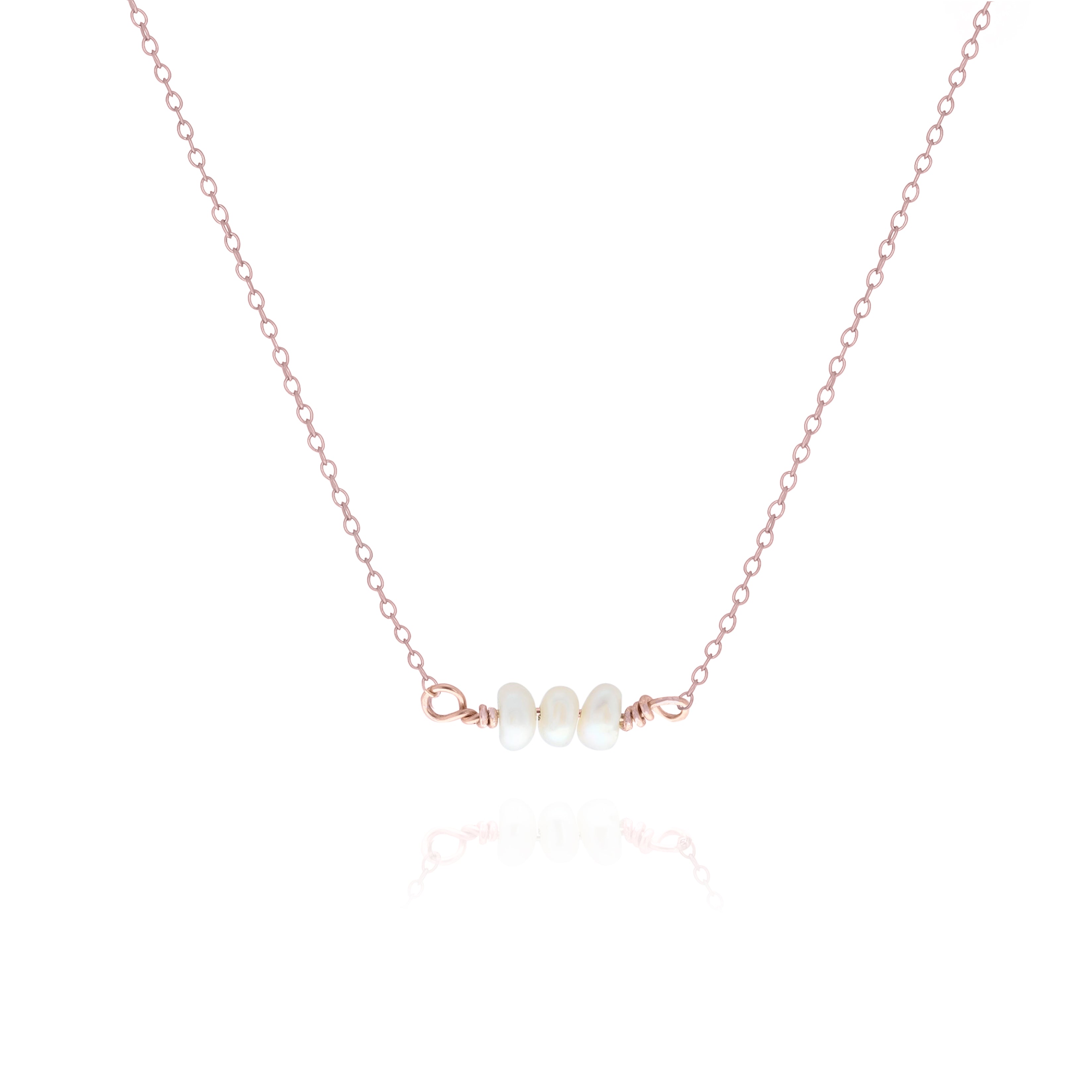 Delicate White Freshwater Pearl Necklace – Minimalist Bridal & Bridesmaid Jewelry