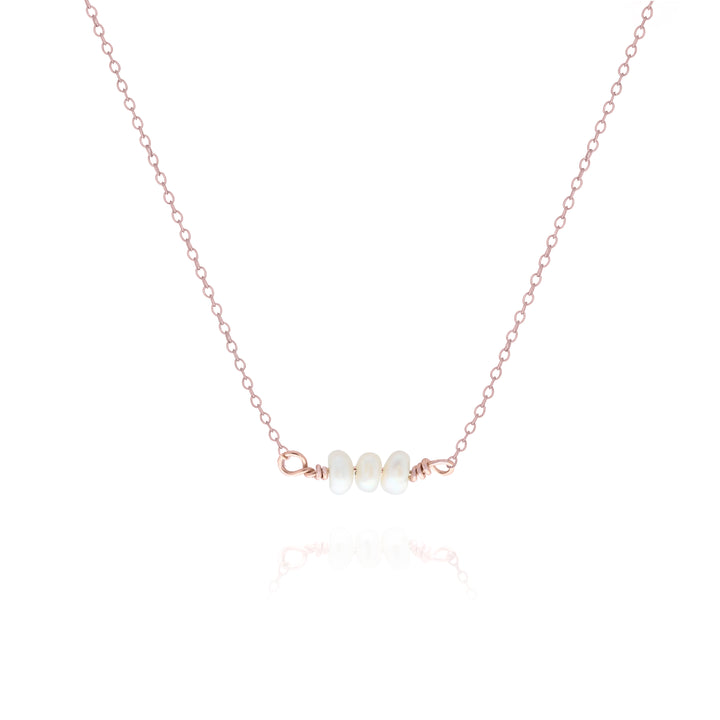 Delicate White Freshwater Pearl Necklace – Minimalist Bridal & Bridesmaid Jewelry