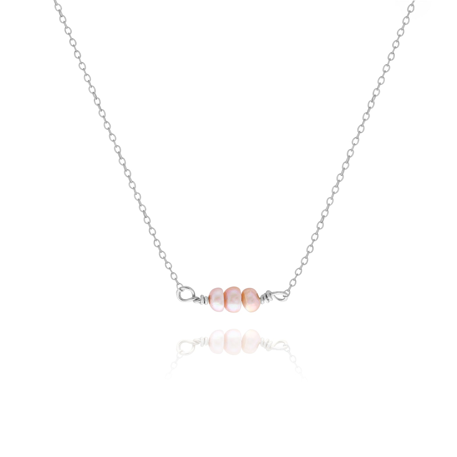 Lavender Freshwater Pearl Necklace in Sterling Silver