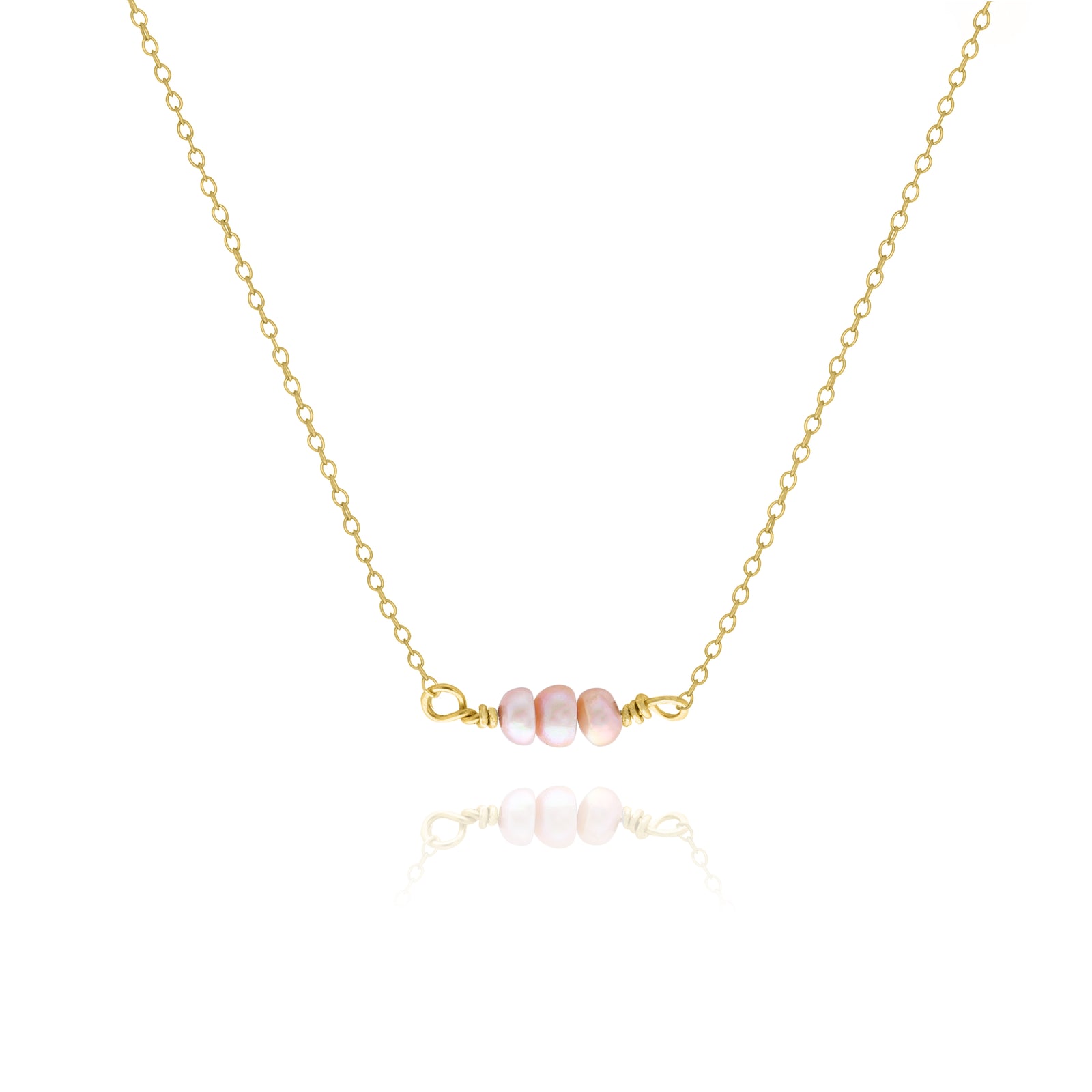 Lavender Freshwater Pearl Necklace in Sterling Silver