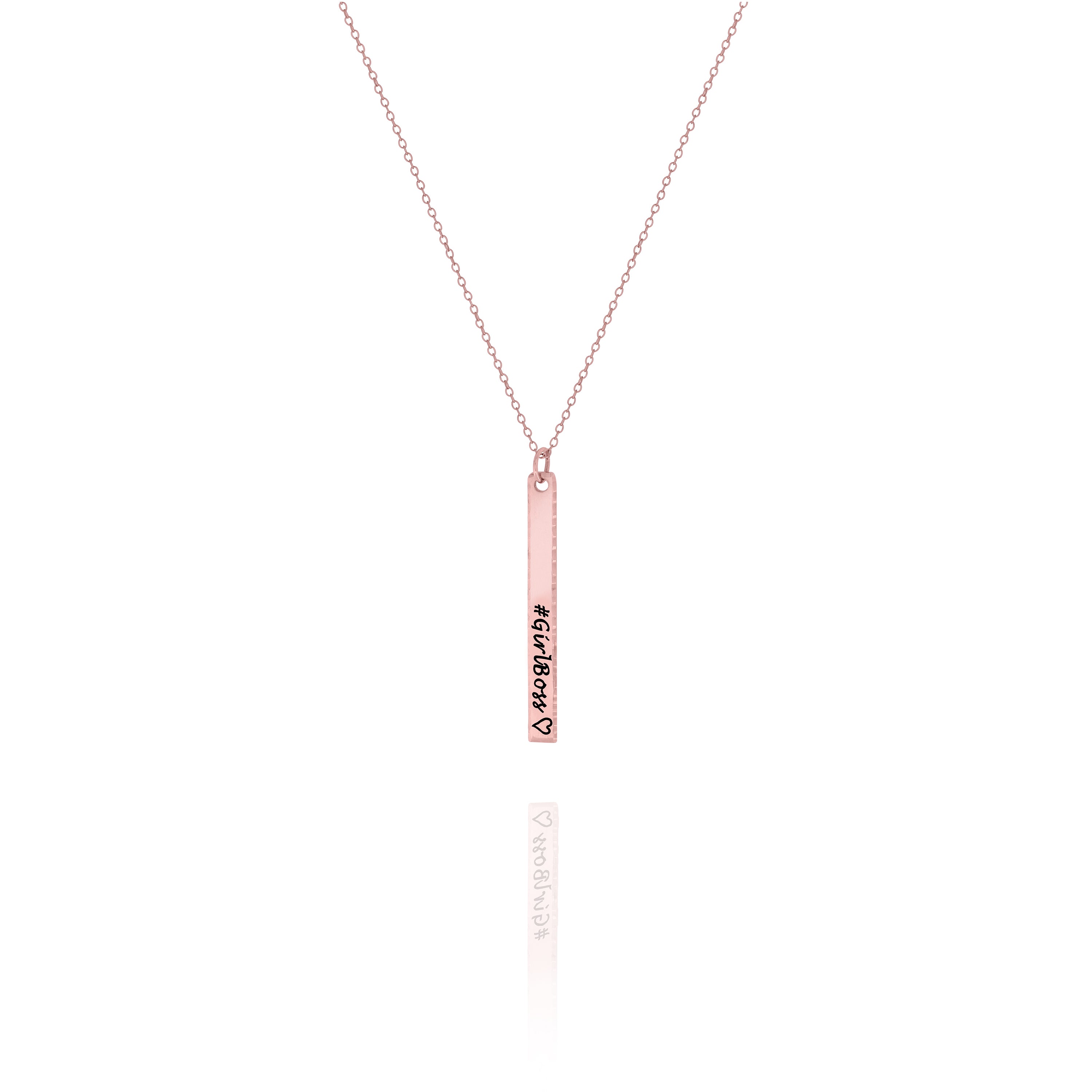 Personalized Hammered Bar Necklace – Custom Silver Name Necklace for Her