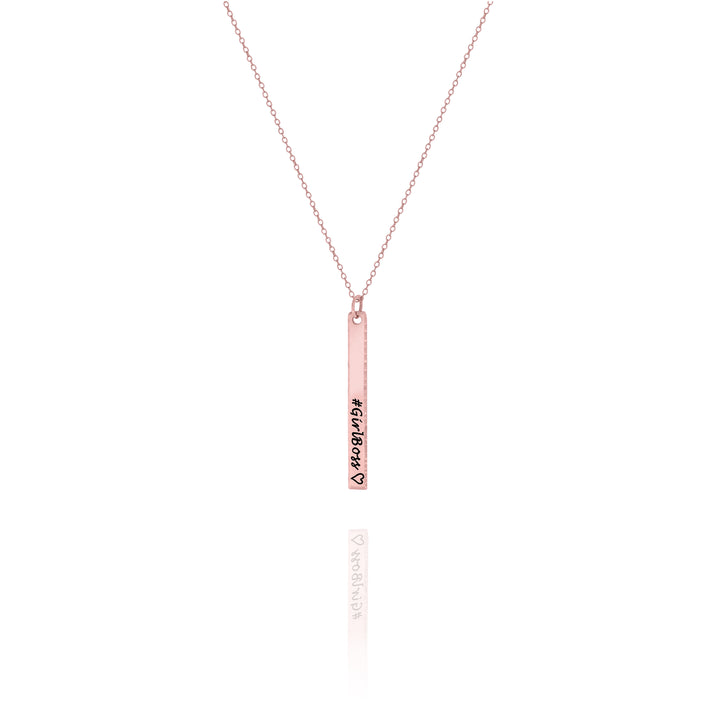 Personalized Hammered Bar Necklace – Custom Silver Name Necklace for Her