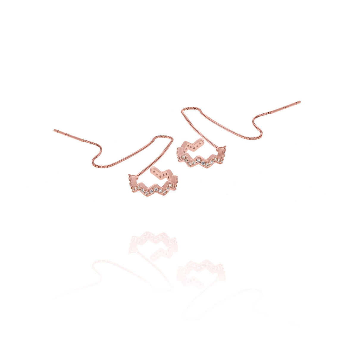 Ear Cuff with CZ diamond Chain Earrings