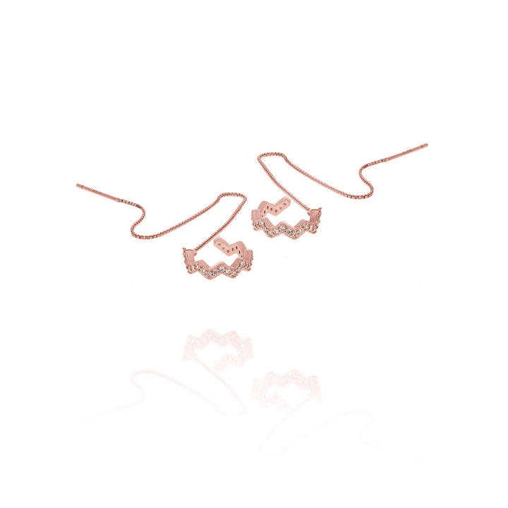 Ear Cuff with CZ diamond Chain Earrings