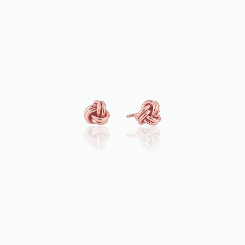 Sterling Silver Love Knot Stud Earrings