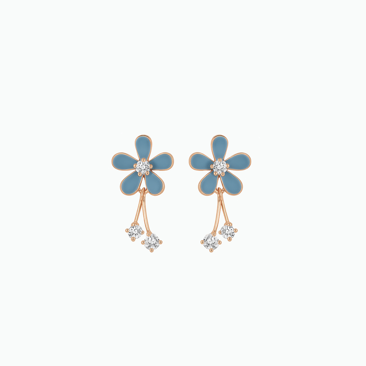 Dainty Daisy Dangle Earrings – Sterling Silver Floral Jewelry for Her- S086