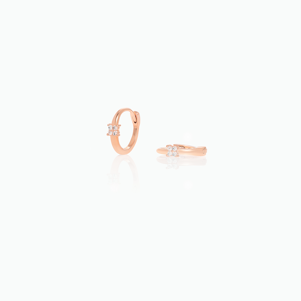 Minimalist CZ Huggie Hoop Earrings – Dainty Everyday Sparkle for Her- S093