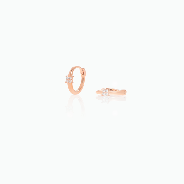 Minimalist CZ Huggie Hoop Earrings – Dainty Everyday Sparkle for Her- S093