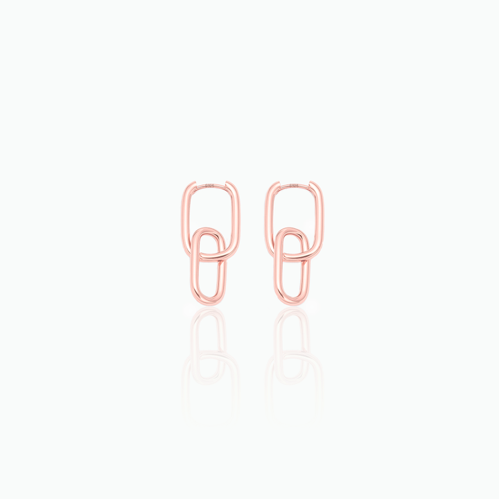 Chain Link Earrings – Modern Hoop Earrings in Sterling Silver, Gift for Her- S133