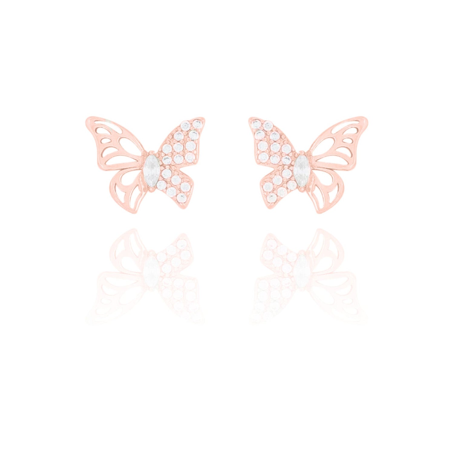 CZ Fashionable  Butterfly Earrings- S038