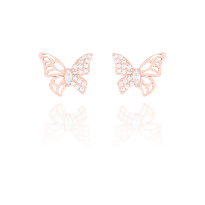 CZ Fashionable  Butterfly Earrings- S038