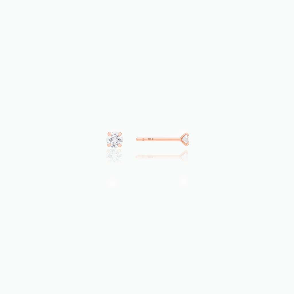 Sterling Silver Tiny CZ Stud Earrings