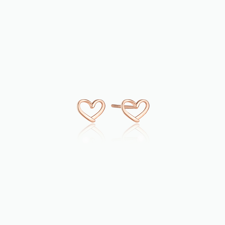 Tiny Heart Stud Earrings – Sterling Silver Minimalist Gift for Her- S096