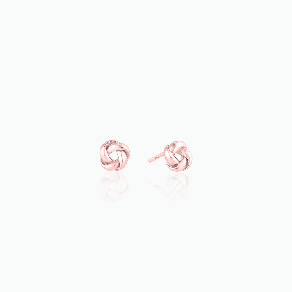 Sterling Silver Love Knot Stud Earrings