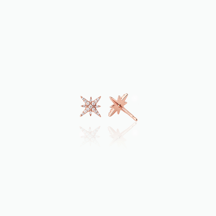 Starburst Crystal Stud Earrings – Dainty Sterling Silver Earrings- S064
