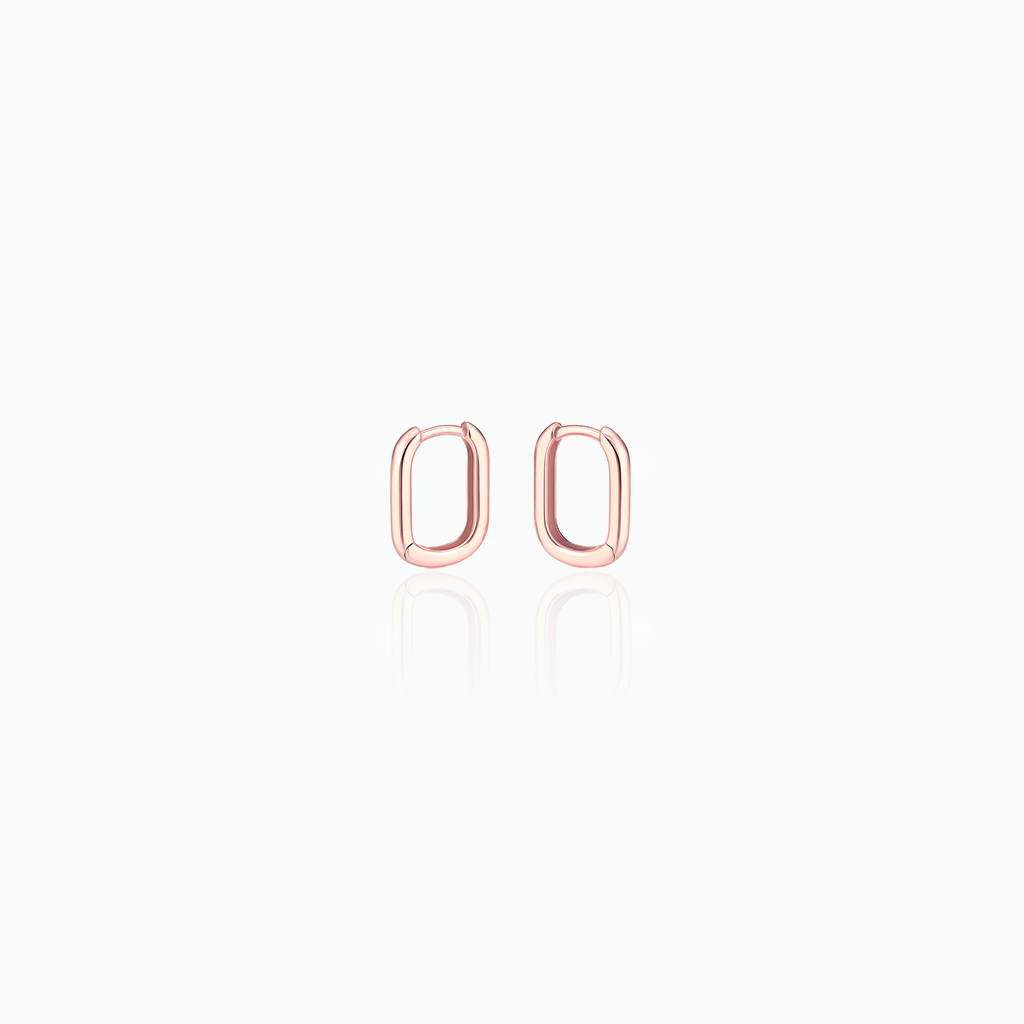  Rose Gold hoop earrings in a white background