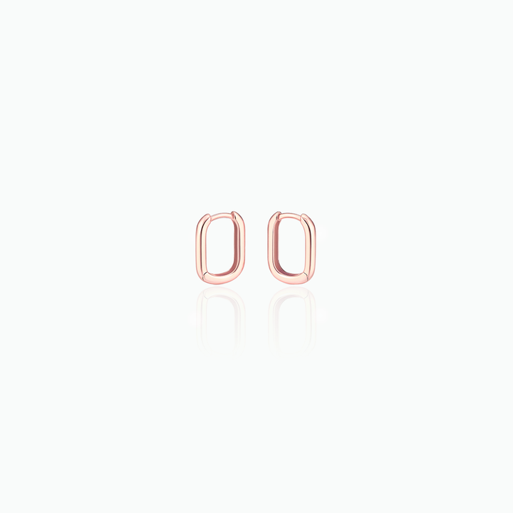  Rose Gold hoop earrings in a white background
