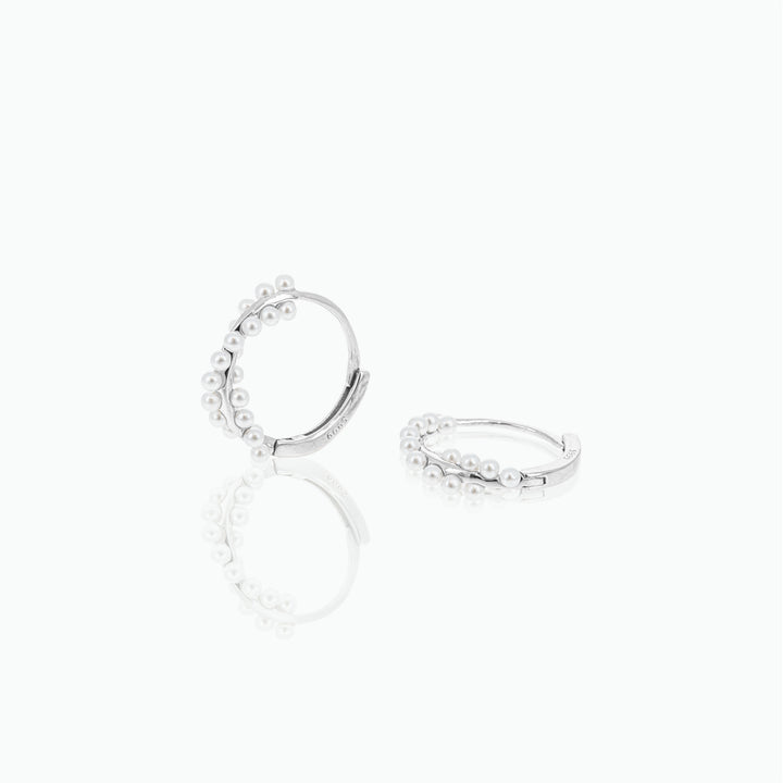 Polished  Pearl Hoop Earrings- S031