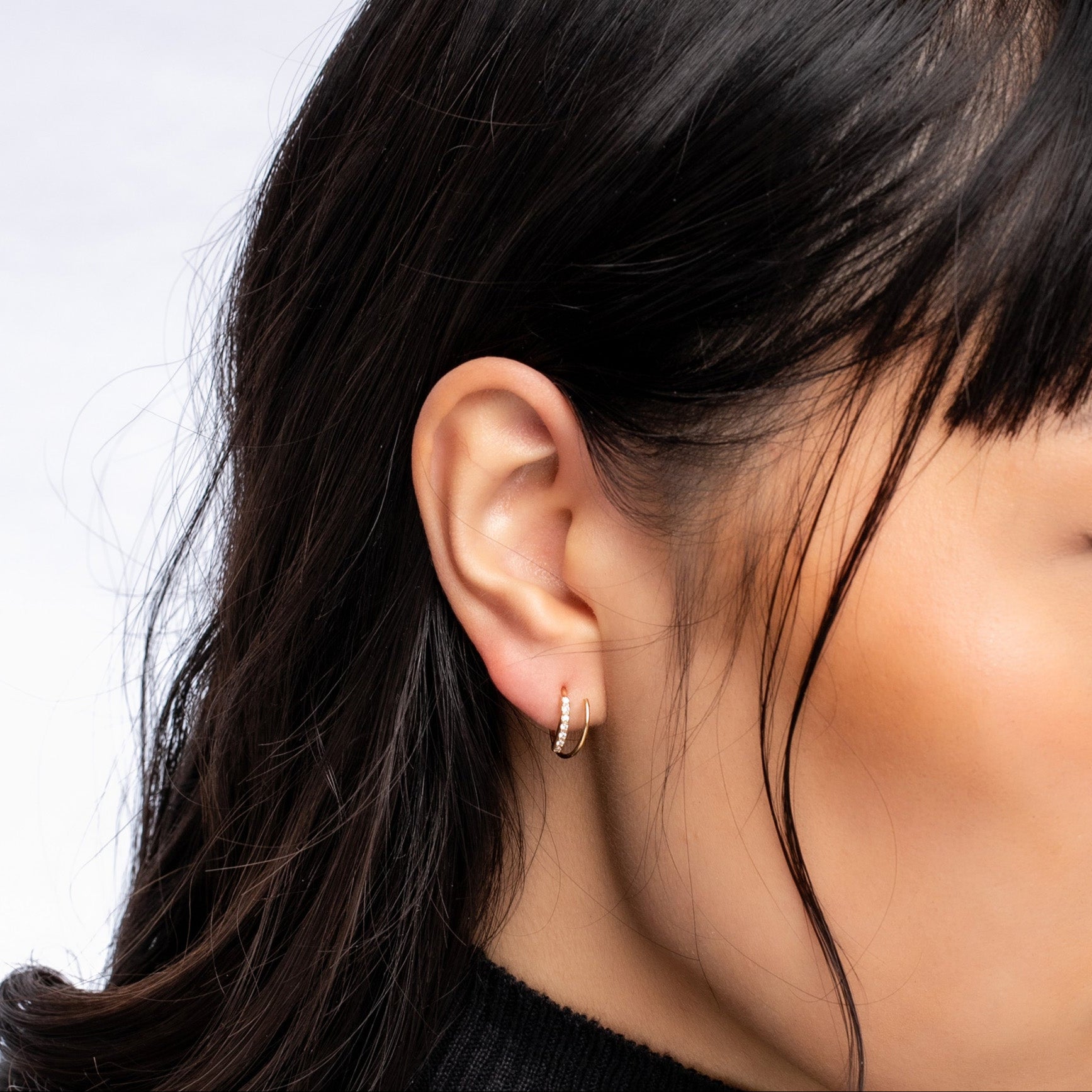 Open Huggie Hoop Earrings- S128