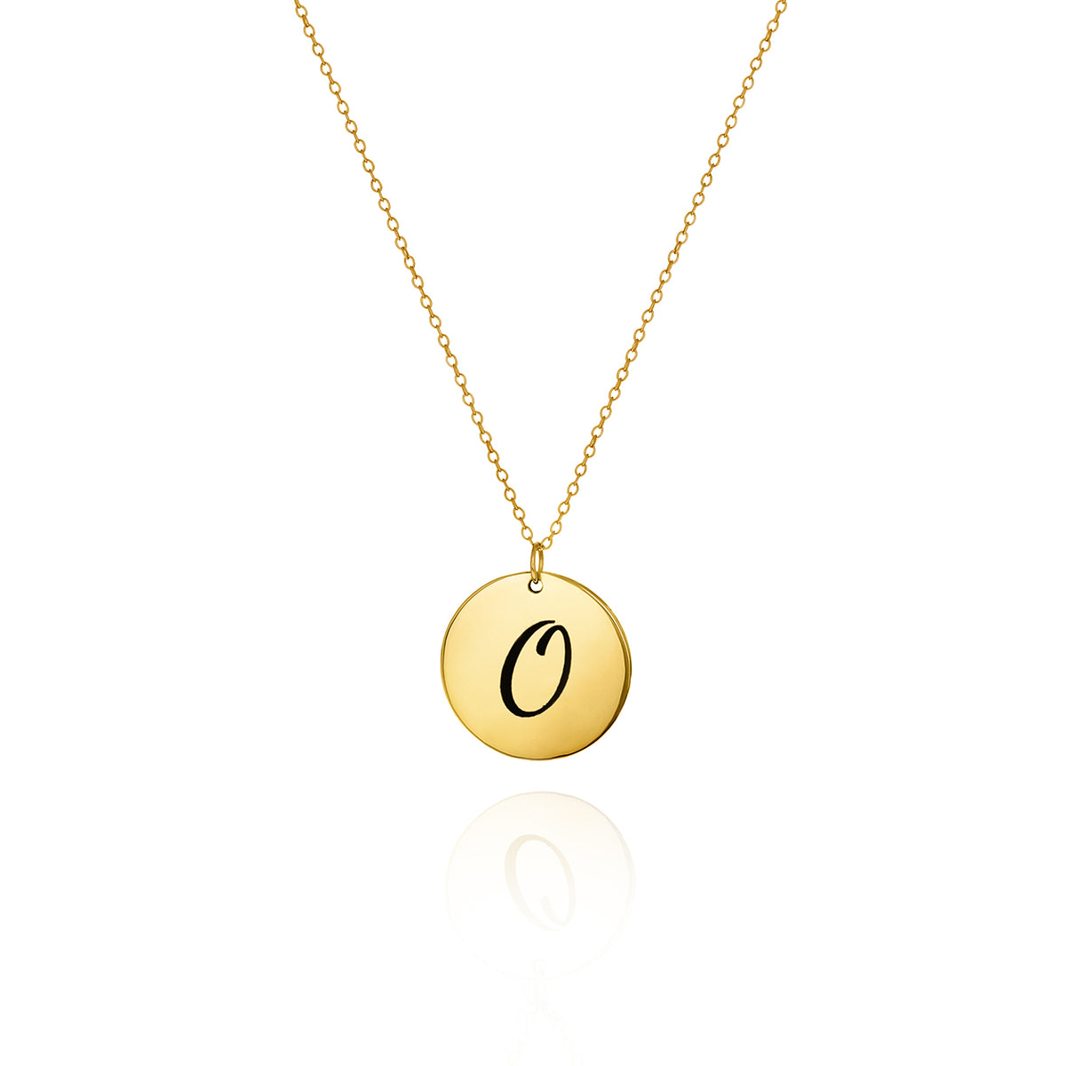 Personalized Initial Disc Necklace .925 Sterling Silver