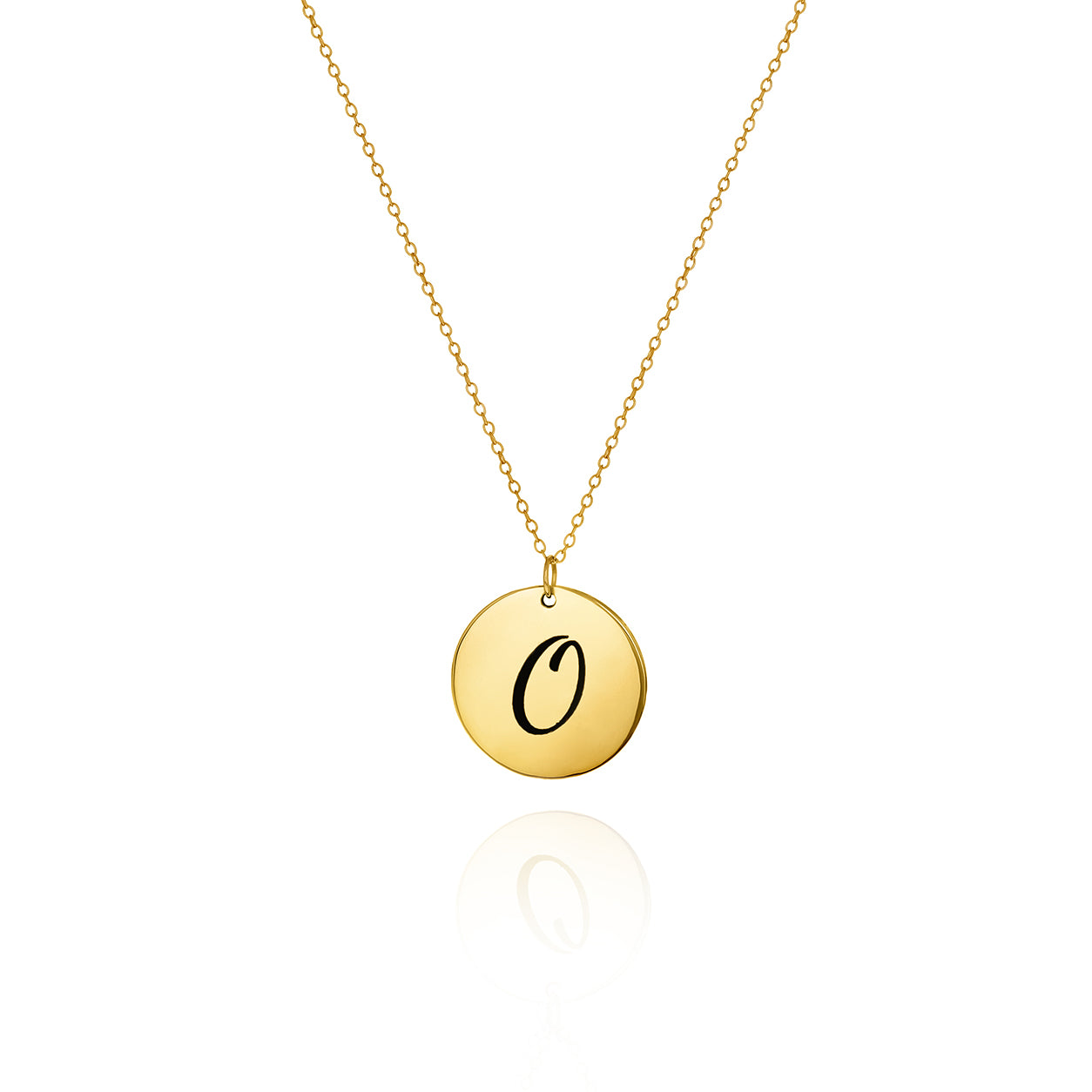 Personalized Initial Disc Necklace .925 Sterling Silver