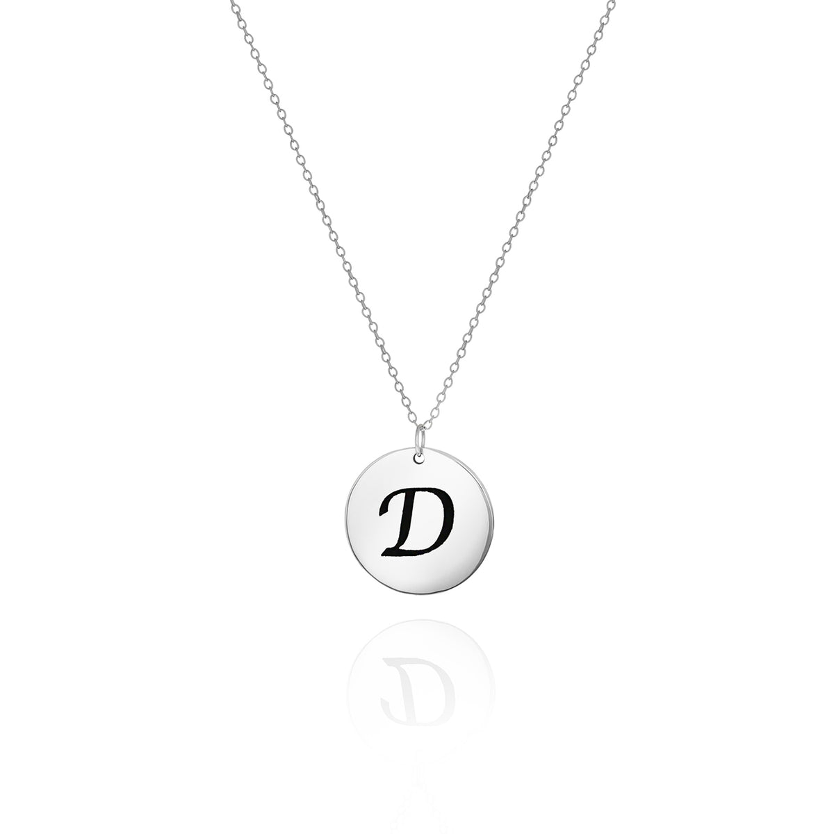 Personalized Initial Disc Necklace .925 Sterling Silver