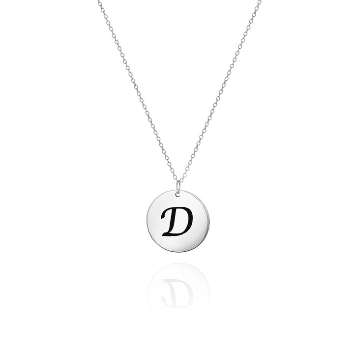 Personalized Initial Disc Necklace .925 Sterling Silver