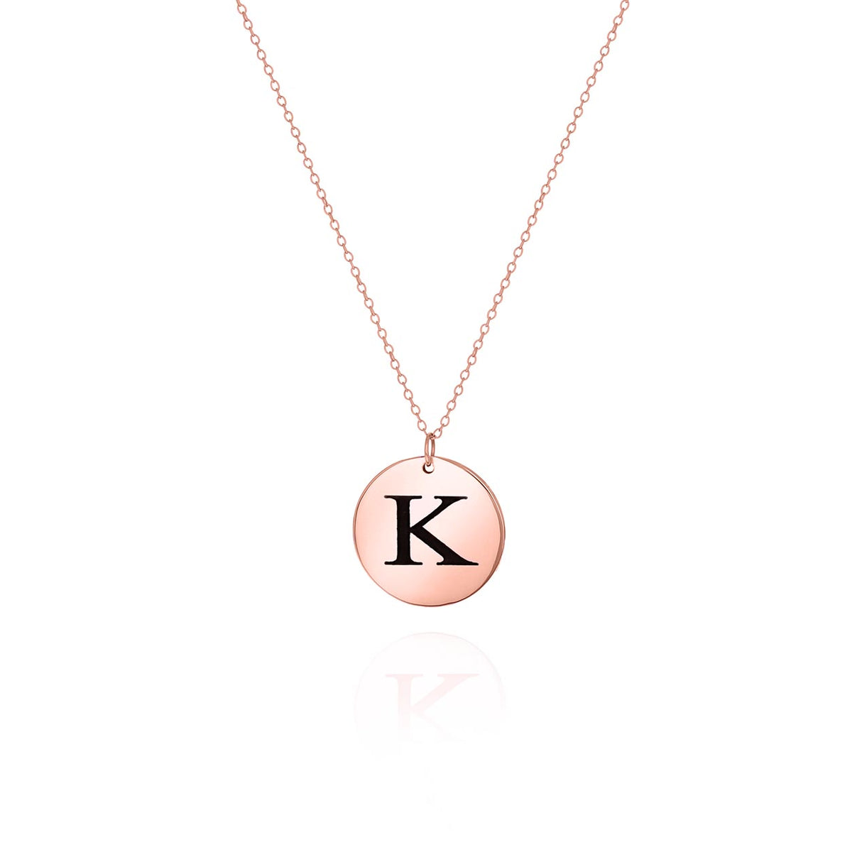 Personalized Initial Disc Necklace .925 Sterling Silver