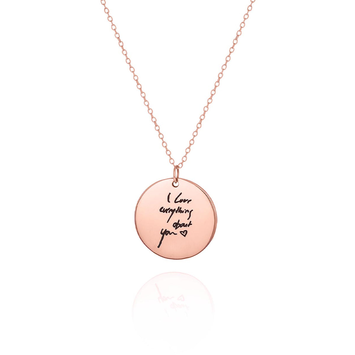 Personalized Handwriting Disc Necklace .925 Sterling Silver