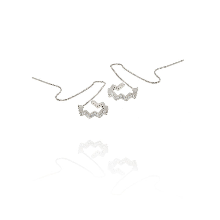 Ear Cuff with CZ diamond Chain Earrings
