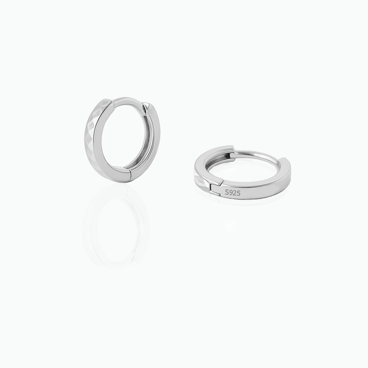 Thin Silver Huggies – Dainty Everyday Hoop Earrings- S049