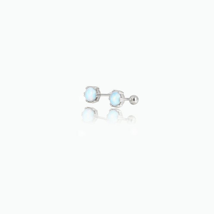 Delicate Opal Stud Earrings – Sterling Silver Minimalist Moonstone Gift for Her- S113