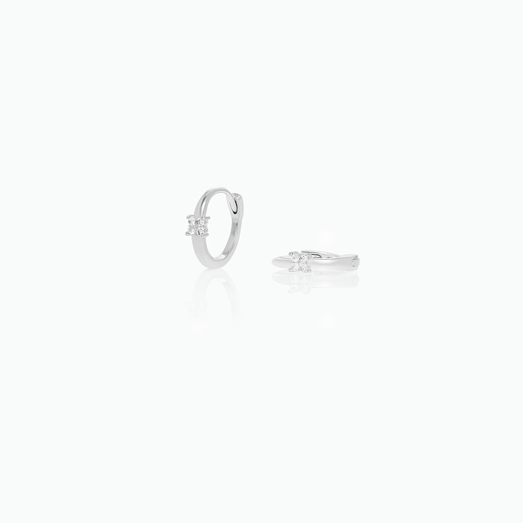 Minimalist CZ Huggie Hoop Earrings – Dainty Everyday Sparkle for Her- S093