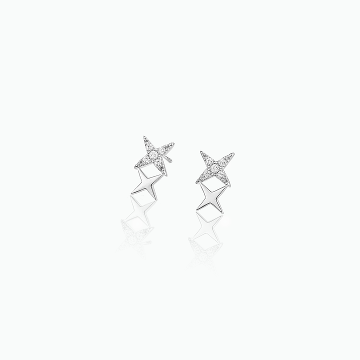 Sterling Silver Star Stud Earrings – Dainty Everyday Minimalist Jewelry- S114