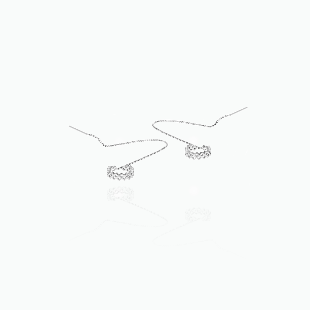 Sterling Silver Chain Ear Cuff Earrings