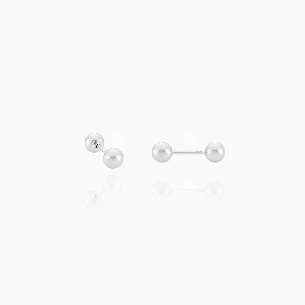 Ball Stud Earrings – Minimalist 999 Sterling Silver Jewelry Gift- S040