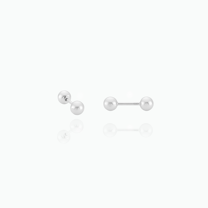 Ball Stud Earrings – Minimalist 999 Sterling Silver Jewelry Gift- S040