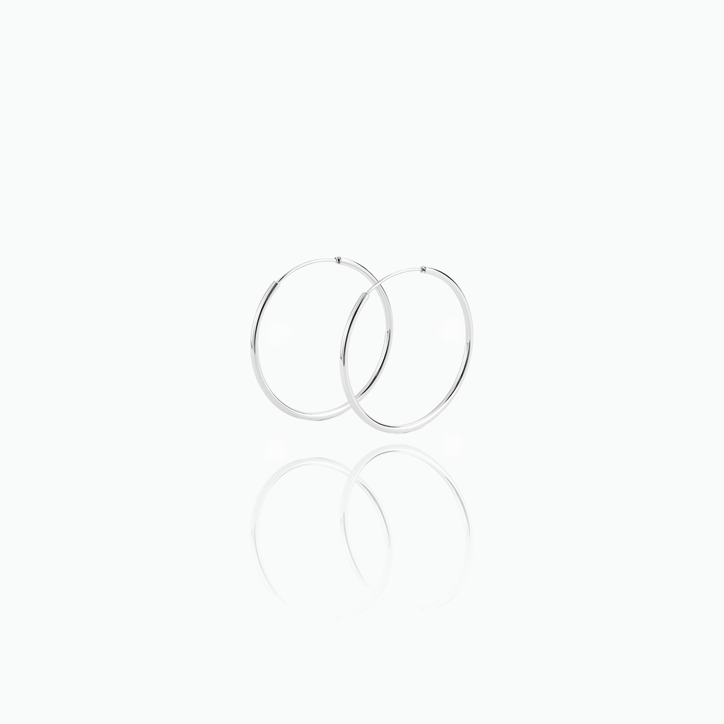 Large Silver Hoop Earrings – Minimalist Statement Hoops for Everyday & Gifting- S150