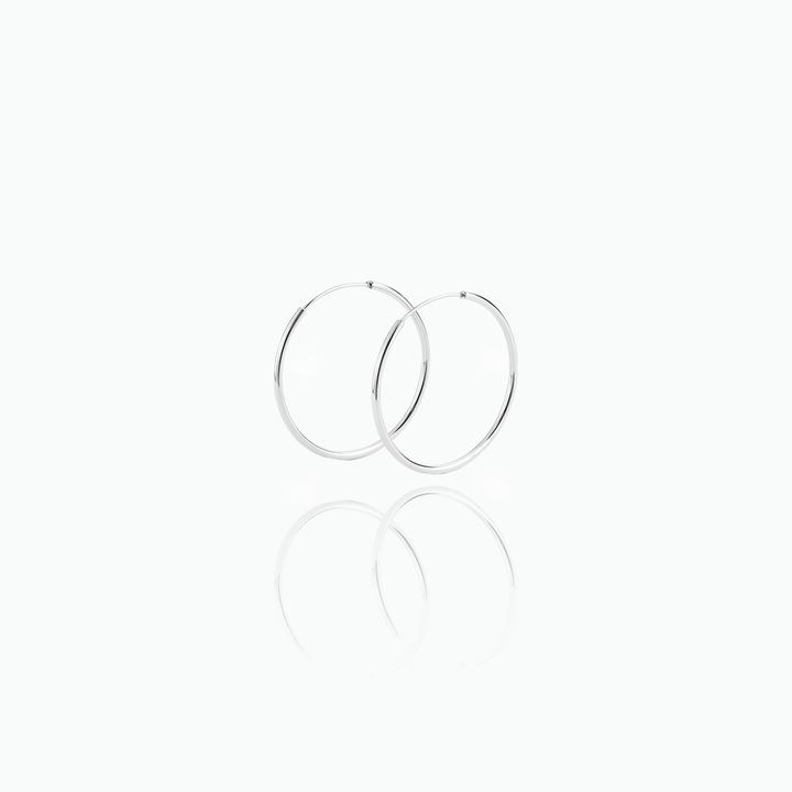 Large Silver Hoop Earrings – Minimalist Statement Hoops for Everyday & Gifting- S150