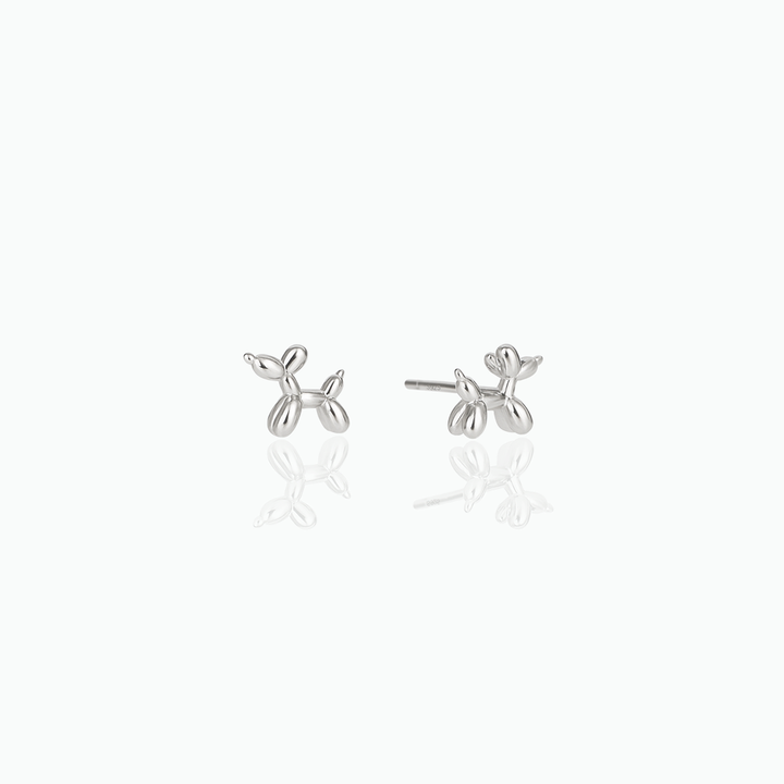 Tiny Balloon Dog Stud Earrings – Sterling Silver, Dainty & Adorable Gift for Her- S080