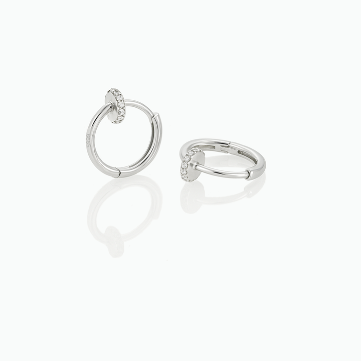 Dainty CZ Huggie Hoop Earrings – Minimalist Sparkle for Everyday Stacks -S050