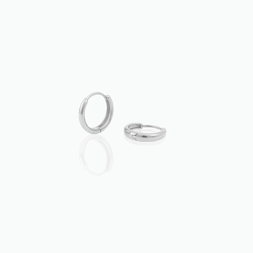 Hinged Huggie Earrings – Minimalist Sterling Silver Hoops, Lightweight Gift for Her- S070